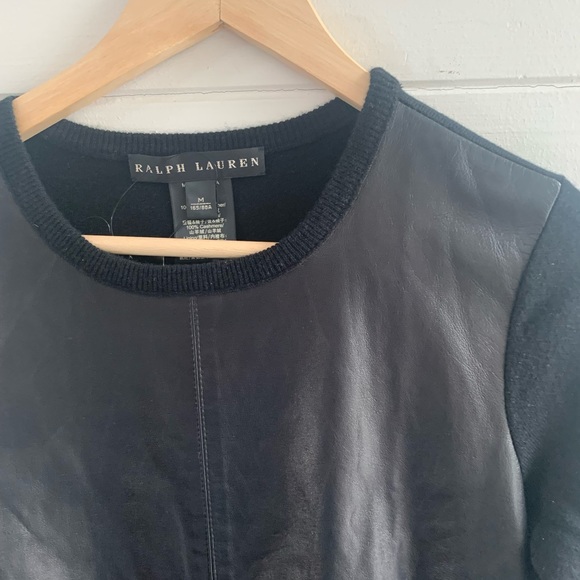 NWT: Ralph Lauren Leather and Cashmere Dress - Picture 7 of 13